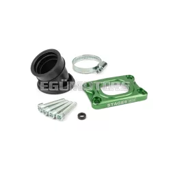   Intake Manifold Stage6 360° AM6 / Derbi green for PWK 19 - 28mm