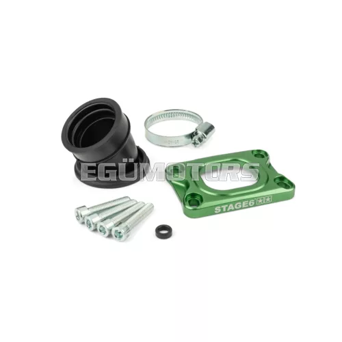 Intake Manifold Stage6 360° AM6 / Derbi green for PWK 19 - 28mm