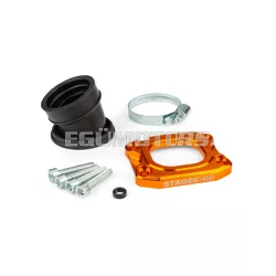   Intake Manifold Stage6 360° AM6 / Derbi orange for PWK 30 - 36mm