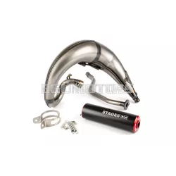   Exhaust Stage6 Streetrace high mount CNC red / black Yamaha DT50