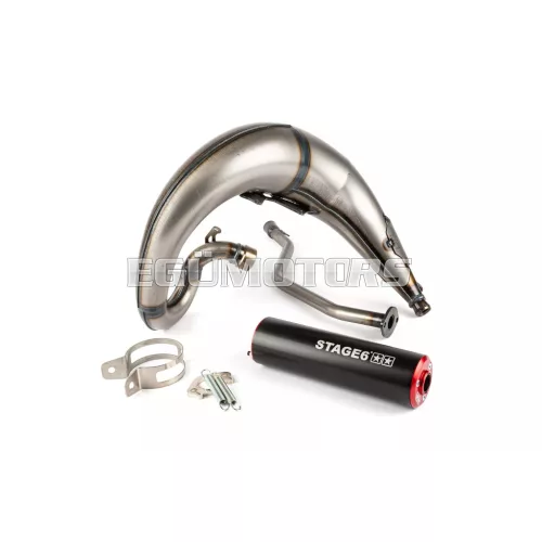 Exhaust Stage6 Streetrace high mount CNC red / black Yamaha DT50