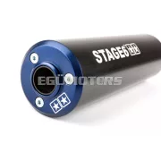 Exhaust Stage6 Streetrace high mount CNC blue / black Rieju MRT