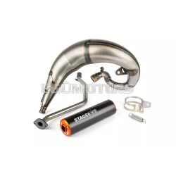   Exhaust Stage6 Streetrace high mount CNC orange / black Rieju MRT