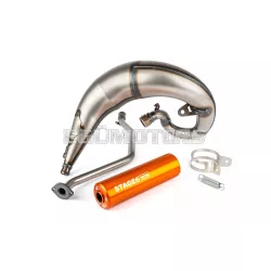 Exhaust Stage6 Streetrace high mount CNC orange Rieju MRT