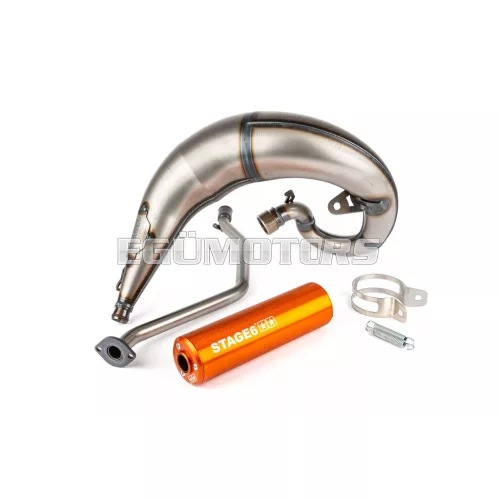 Exhaust Stage6 Streetrace high mount CNC orange Rieju MRT