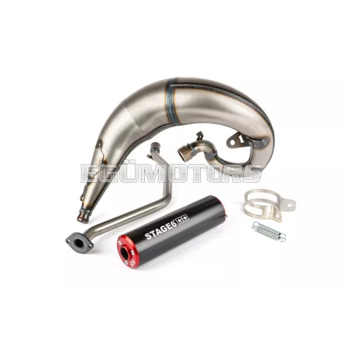 Exhaust Stage6 Streetrace high mount CNC red / black haut Rieju MRT