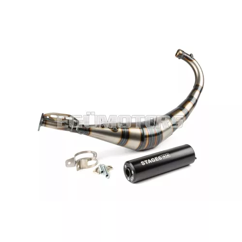 Exhaust Stage6 Streetrace CNC black Derbi / Minarelli AM6