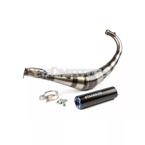 Exhaust Stage6 Streetrace CNC blue / black Derbi / Minarelli AM6