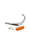 Exhaust Stage6 Streetrace chrome CNC orange Derbi / Minarelli AM6