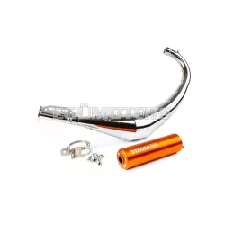   Exhaust Stage6 Streetrace chrome CNC orange Derbi / Minarelli AM6