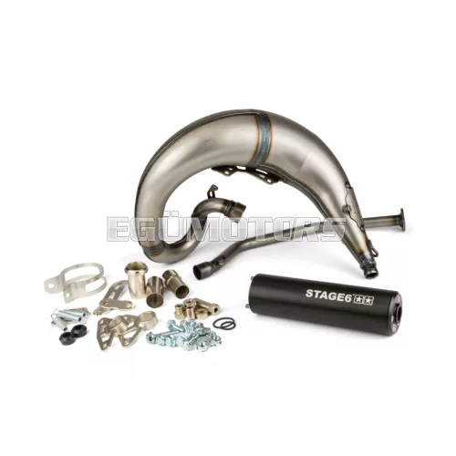 Exhaust Stage6 Streetrace high mount CNC black Derbi Senda