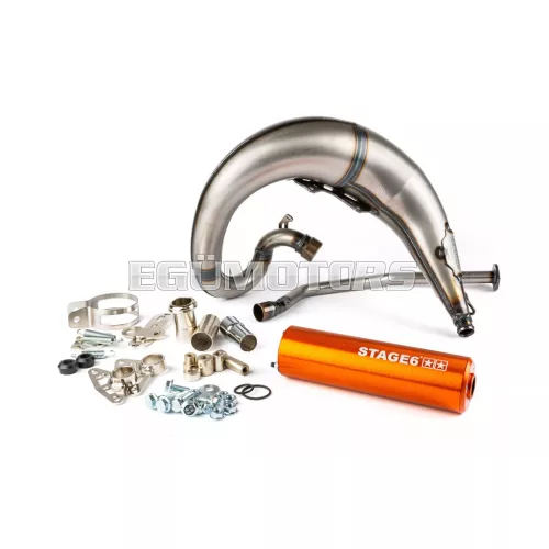 Exhaust Stage6 Streetrace high mount CNC orange Derbi Senda