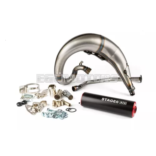 Exhaust Stage6 Streetrace high mount CNC red / black Derbi Senda