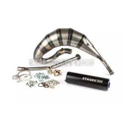   Exhaust Stage6 Streetrace 70cc high mount CNC blue / black Derbi Senda