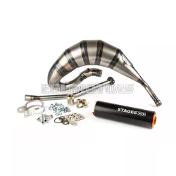   Exhaust Stage6 Streetrace 70cc high mount CNC orange / black Derbi Senda