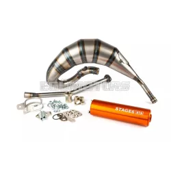   Exhaust Stage6 Streetrace 70cc high mount CNC orange Derbi Senda