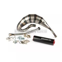   Exhaust Stage6 Streetrace 70cc high mount CNC red / black Derbi Senda