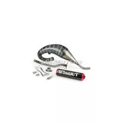Exhaust Stage6 R/T 70 - 80 high mount Derbi Black / Red