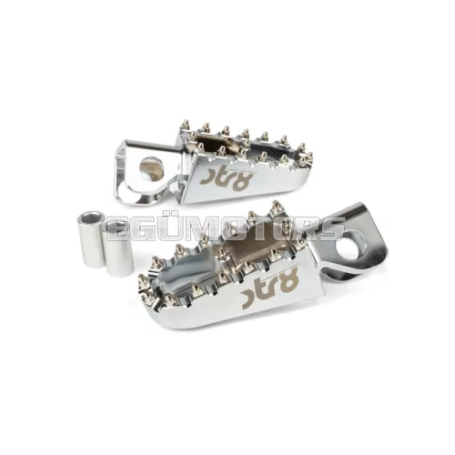 STR8 MX Evo CNC lábtartó készlet ezüst, Derbi