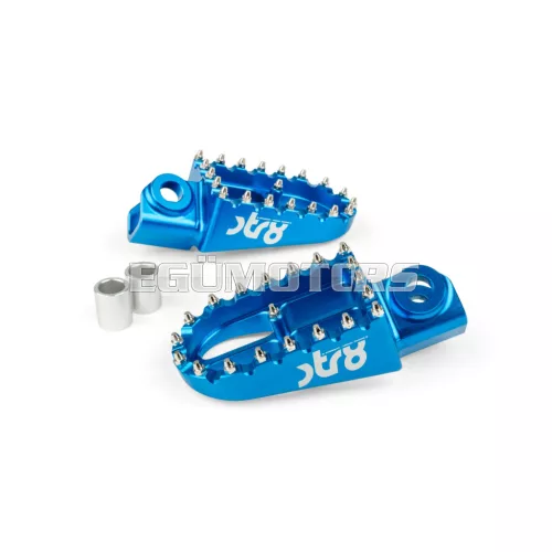 STR8 MX Evo CNC lábtartó készlet kék, Rieju MRT