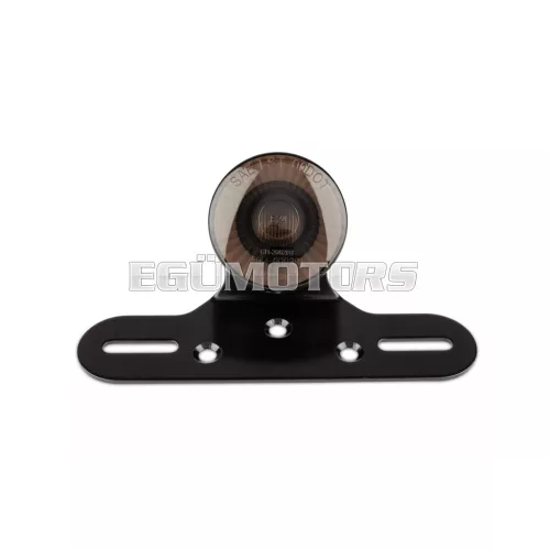 STR8 LED hátsó lámpa kör, fekete, rendszámtartóval