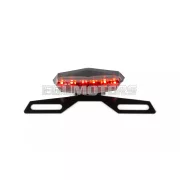 STR8 LED hátsó lámpa hatszögletű, fekete, rendszámtartóval