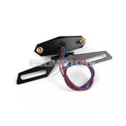 STR8 LED hátsó lámpa hatszögletű, fekete, rendszámtartóval