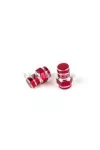 Valve Caps Hexagon red