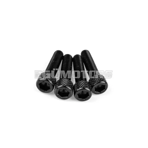 STR8 szívócsonk csavarkészlet M6x25mm, alu, fekete, 4 db