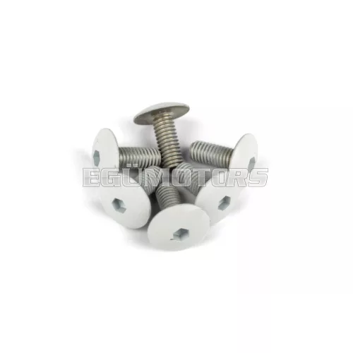 STR8 idomcsavar készlet alu, M6x15, fehér, 6 db