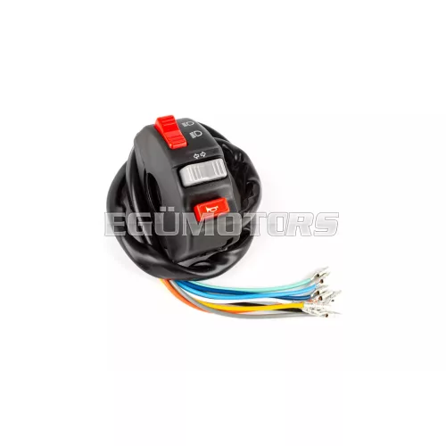 STR8 kapcsolóegység bal oldalra, világítással, univerzális, fekete