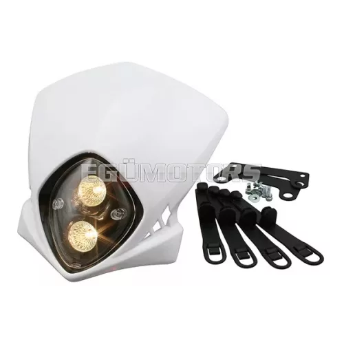 STR8 fényszóró Enduro Duke, fehér, 50cc-es robogókhoz