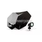 STR8 fényszóró Motocross + Extra lámpa, fekete