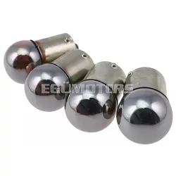   STR8 index izzók (4 db) BA15S 12V / 10W, króm / narancssárga